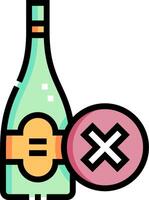 A bottle of wine and a cross symbol vector
