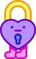 A purple heart with a lock on it vector
