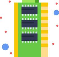 A memory chip with a green and yellow background vector