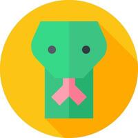 A green snake with a pink ribbon on its head vector