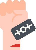 A hand holding a card with a symbol on it vector