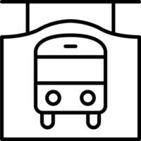 A black and white image of a bus on a bus stop vector