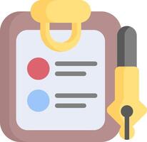 Clipboard with pen and check box icon vector