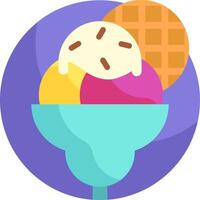 Ice cream icon with waffle and ice cream vector