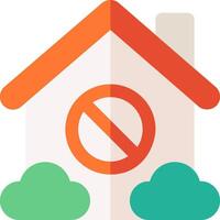 A house with a no entry sign on it vector
