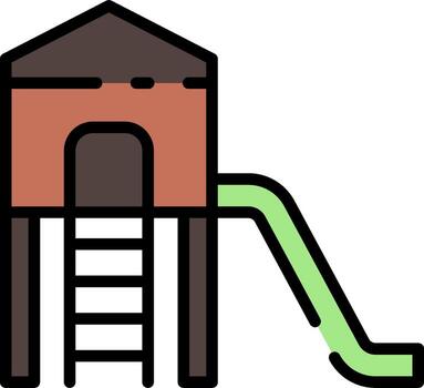 A slide and ladder icon on a white background vector