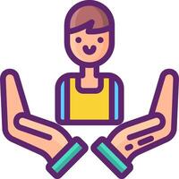 A person holding two hands with a smile vector