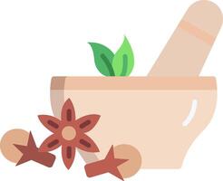 Mortar and spices illustration vector