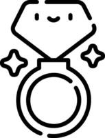 A black and white drawing of a diamond ring vector