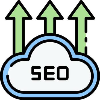 An image of an arrow pointing to the word seo vector