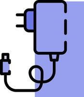 A purple and blue charger with a plug attached vector