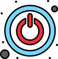 A red and blue power button icon vector