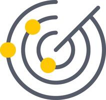 A circle with a target on it and a yellow dot vector