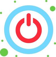 A red and blue power button with green dots vector