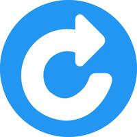 A blue circle with an arrow pointing to the right vector