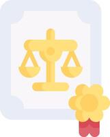 A flower and a scale of justice icon vector