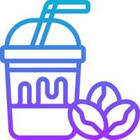 A drink with a straw and beans vector