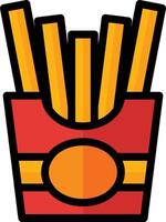 French fries icon in a red box vector