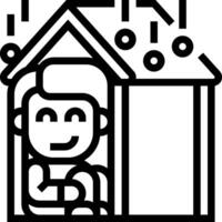 A man is sitting in a house with a dog vector