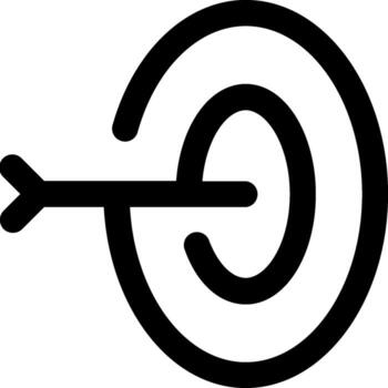 An arrow pointing to a target in a circle vector