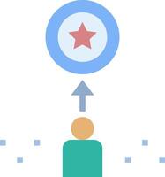 A person is holding a star above a target vector