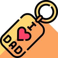 A keychain with the word dad on it vector