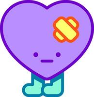 A purple heart with a bandage on it vector