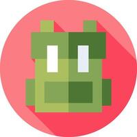 A green pixel icon with a long shadow vector