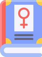 A book with a female symbol on it vector