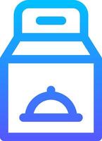 A blue and white icon of a box with a lid vector