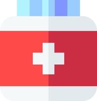 A medical kit icon with a red cross vector