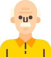An old man with a mustache and a yellow shirt vector