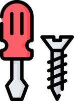 A screw and a screwdriver icon vector