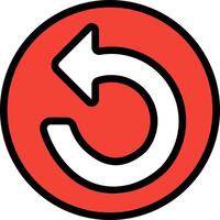A red circle with an arrow pointing to the right vector