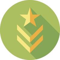 A flat icon of a star on a green circle vector