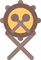 A cartoon image of a drum with crossed arms vector