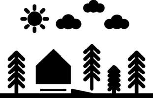 A house and trees in the forest vector