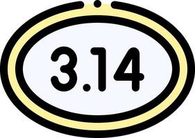 A round sign with the number 31 14 in it vector