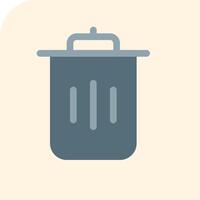 A trash can icon in a flat design vector