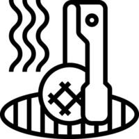 A black and white illustration of a grill vector