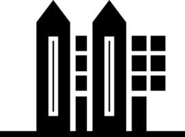 A black and white image of two buildings vector