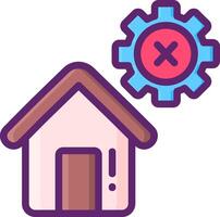 A house with a gear and a cross vector