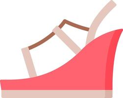 A red high heel shoe with a strap vector