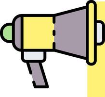 A yellow megaphone icon on a white background vector