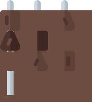 A brown door with a lock on it vector