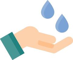 A hand holding a water drop vector