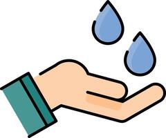 Hand with water drops clipart vector