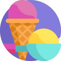 An ice cream cone and a bowl of ice cream vector