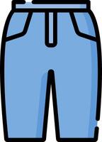 A blue shorts with a pocket on the side vector
