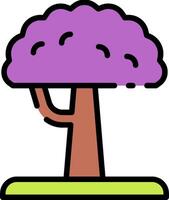 A purple tree with a green base vector